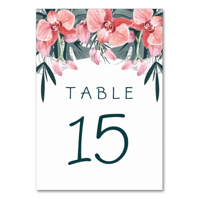 Numeração De Mesa Casamento Floral Tropical (Frente)