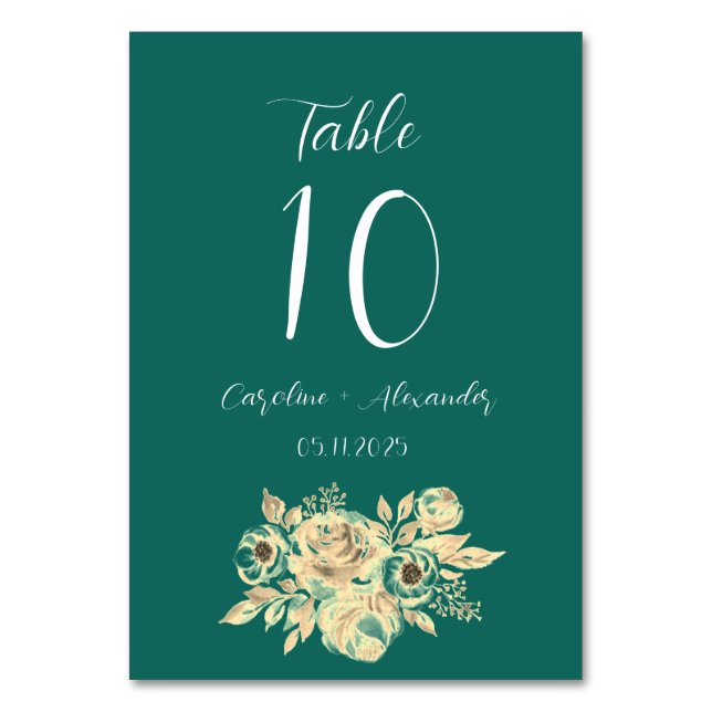 Numeração De Mesa Casamento Floral Único Elegante Moderno Elegante E (Frente)