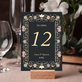Numeração De Mesa Casamento Floral Vintage Elegante Rococó Revival