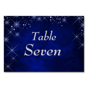 Numeração De Mesa Casamento Formal da Noite Estrelada Azul
