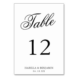 Numeração De Mesa Casamento Formal Elegante Preto e Branco Tradicion