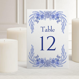 Numeração De Mesa Casamento Francês Azul Floral