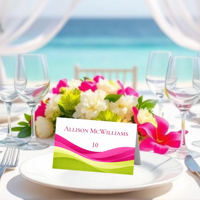 Numeração De Mesa Casamento Fuchsia e Verde Lima (Fuchsia and Lime Green Wedding Table Number)