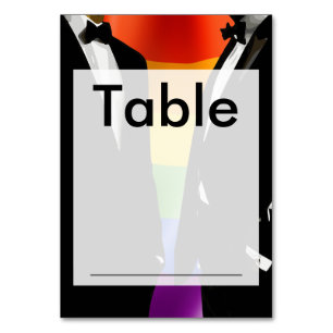 Numeração De Mesa Casamento Gay Moderno e Elegante Arco-íris