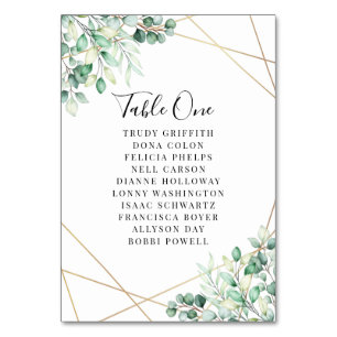 Numeração De Mesa Casamento Geométrico de Eucalyptus Greenery