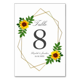 Numeração De Mesa Casamento Geométrico de Girassol