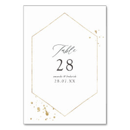 Numeração De Mesa Casamento Geométrico Dourado