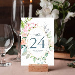 Numeração De Mesa Casamento Geométrico Elegante Floral Boho Watercol<br><div class="desc">Este design de geometria floral absolutamente bonito apresenta flores de cor d'água pastel macia em torno de formas geométricas douradas em volta dos detalhes do seu casamento. Um convite para casamento inspirado na floral que também é perfeito para casamentos modernos ao longo do ano.</div>