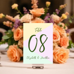 Numeração De Mesa Casamento Geométrico Pastel Suave