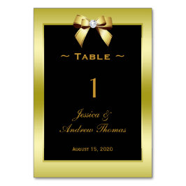 Numeração De Mesa Casamento Glamouroso Arco Dourado & Preto