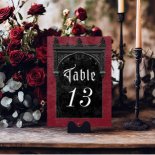 Numeração De Mesa Casamento Gótico de Raven Preto e Vinho de Arca Pr