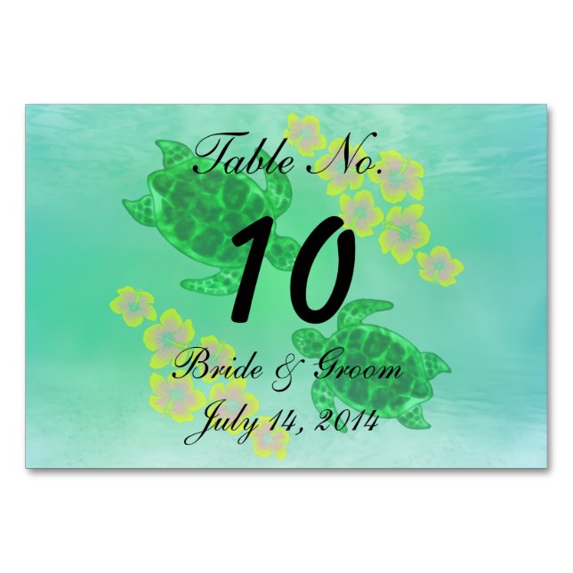 Numeração De Mesa Casamento Honu Havaiano (Frente)