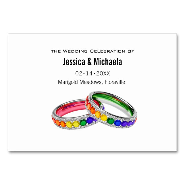 Numeração De Mesa Casamento horizontal  Entrelaçados no Orgulho (Verso)