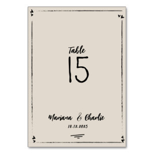 Numeração De Mesa Casamento Ilustrado Retro Cinza