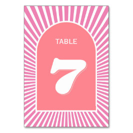 Numeração De Mesa Casamento inspirado por raios solares cor-de-rosa
