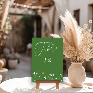 Numeração De Mesa Casamento Irlandês do Shamrock Verde da Caligrafia
