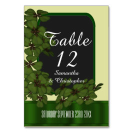Numeração De Mesa Casamento irlandês verde, creme e shamrock
