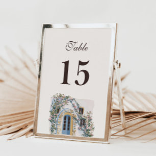 Numeração De Mesa Casamento Italiano Mediterrâneo com Aquarela Paste