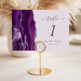 Numeração De Mesa Casamento Lavanda Ágata Prata Roxa