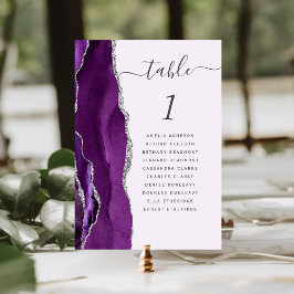 Numeração De Mesa Casamento Lavanda Ágata Prata Roxa