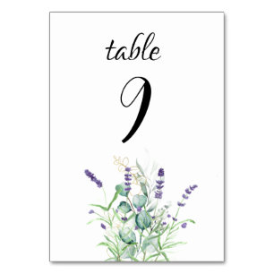 Numeração De Mesa Casamento lavanda Eucalyptus Purple Flowers