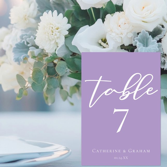 Numeração De Mesa Casamento Lilac Purple White (Criador carregado)