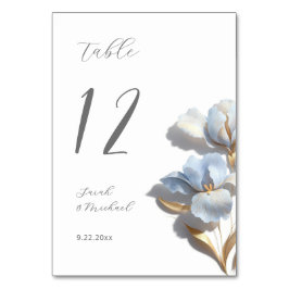 Numeração De Mesa Casamento Lírio Azul Flor 3D