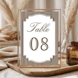 Numeração De Mesa Casamento Listrado de Chocolate Clássico Marrom