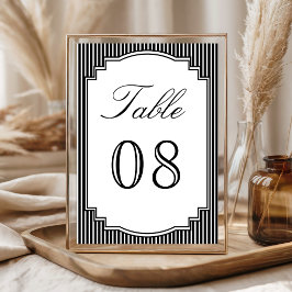Numeração De Mesa Casamento Listrado Preto e Branco