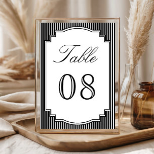 Numeração De Mesa Casamento Listrado Preto e Branco
