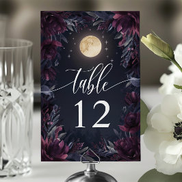 Numeração De Mesa Casamento Lua do Jardim da Meia-Noite