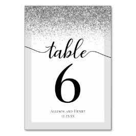 Numeração De Mesa Casamento Luminoso de Script Branco Preto Elegante