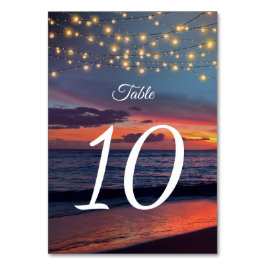 Numeração De Mesa Casamento Luz de Verão de Corda de Praia Sunset El