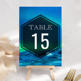 Numeração De Mesa Casamento Luzes do Aurora Boreal Ártico