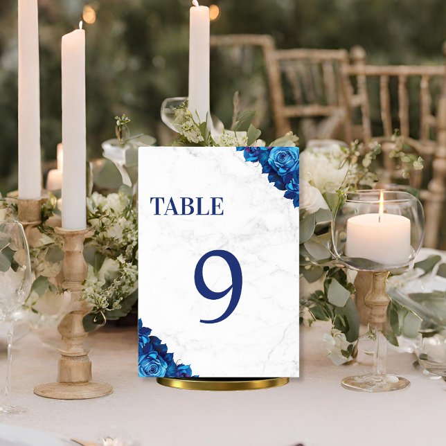 Numeração De Mesa Casamento Marinho Azul Marble Branco (Criador carregado)