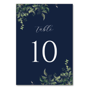Numeração De Mesa Casamento marinho Azul Verde Botânico