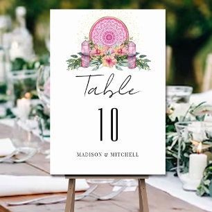 Numeração De Mesa Casamento Metafísico com Cristais de Mandala Flora