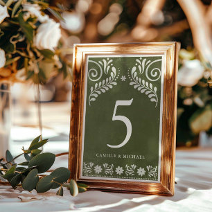 Numeração De Mesa Casamento Mexicano Verde Rústico