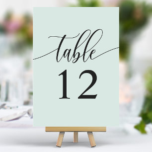 Numeração De Mesa Casamento Minimalista Caligrafia Pastel Verde Ment