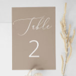 Numeração De Mesa Casamento Minimalista Clássico Neutral Dusty Taupe<br><div class="desc">Traga uma elegância subestimada para a sua recepção com esta empoeirada placa de número de mesa. O fundo quente e silencioso estabelece um tom calmo e sofisticado, enquanto o layout minimalista com escrita branca adiciona encanto moderno. Perfeito para paletas de casamento neutras. Este design serve tanto para eventos formais como...</div>
