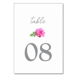 Numeração De Mesa Casamento Minimalista Clássico Rosa Rosa