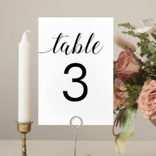 Numeração De Mesa Casamento minimalista da caligrafia