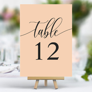 Numeração De Mesa Casamento Minimalista de Caligrafia em Tom de Pêss