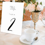 Numeração De Mesa Casamento Minimalista do Monograma da Praia de Sta<br><div class="desc">Um design de casamento de monograma de estrelas tropicais minimalista. Um simples design que usa um esboço de uma estrela para criar um elegante monograma clássico. Um charmoso design de praia tropical preto-e-branco com tipografia de escrita clássica. Uma elegante design da mesa de casamento com o tema da praia costeira...</div>