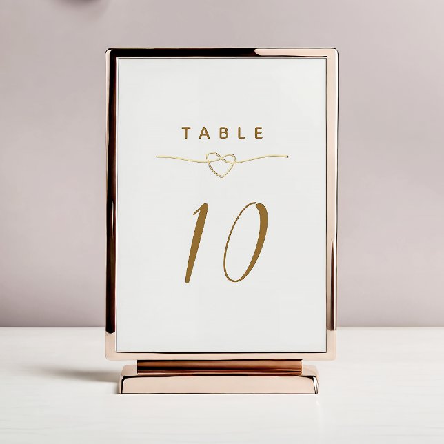 Numeração De Mesa Casamento Minimalista Elegante Dourado (Criador carregado)