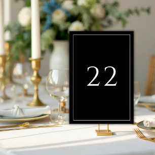 Numeração De Mesa Casamento Minimalista Elegante Preto e Branco
