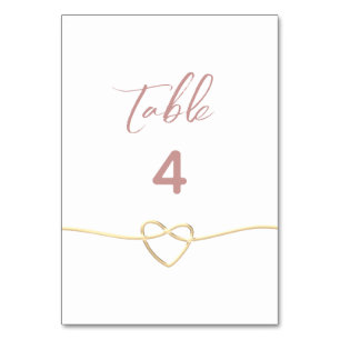 Numeração De Mesa Casamento Minimalista em Rosa Poeirento
