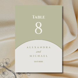 Numeração De Mesa Casamento Minimalista Japandi Sage Green