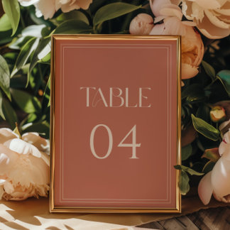 Numeração De Mesa Casamento Minimalista Moderno Rosa Empoeirado e Br