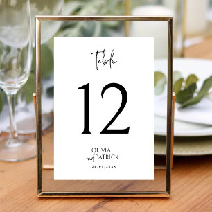 Numeração De Mesa Casamento Minimalista Moderno Simples Preto e Bran